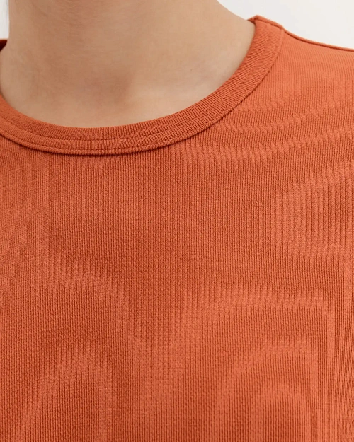 Свободный лонгслив прямого кроя, оранжевый