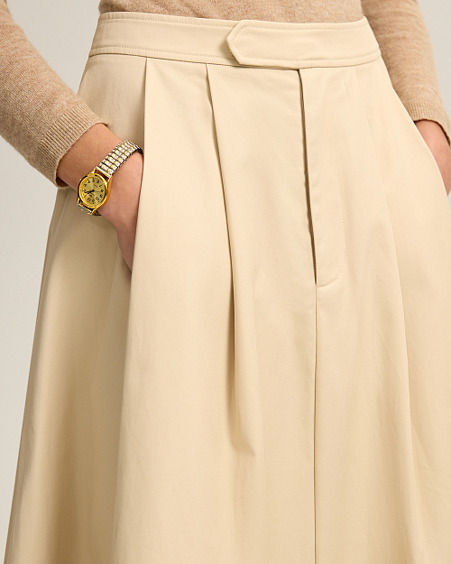 Хлопковая юбка "солнце", светло-бежевый