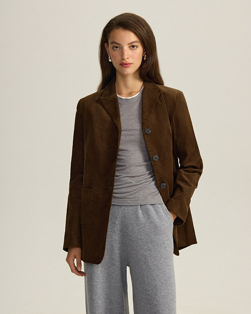 Жакет женский, коричневый