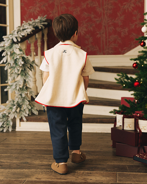 Детский жилет Unisex из флиса с меховым эффектом, молочный