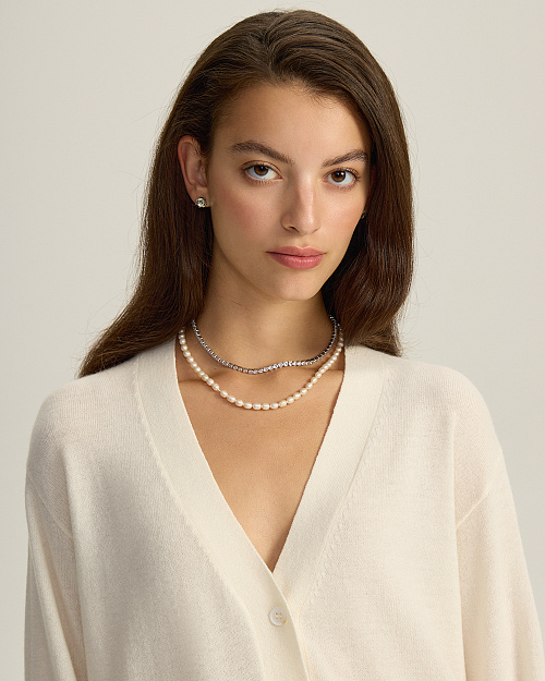 Кардиган из шерсти мериноса, молочный