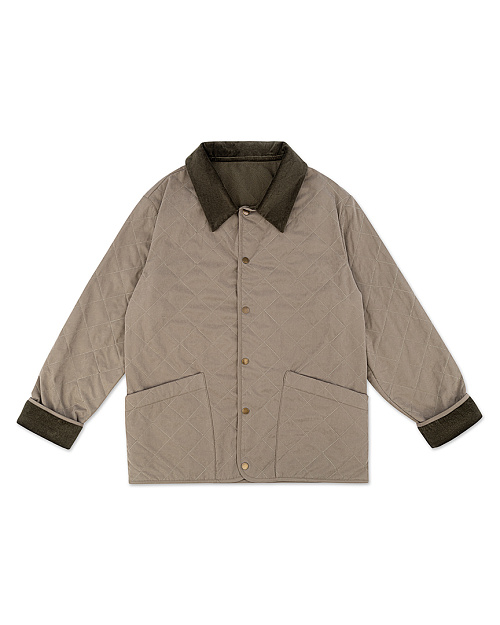 Стеганая куртка Unisex с отделкой вельветом, хаки