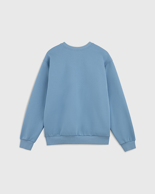Свитшот оверсайз с вышивкой, голубой