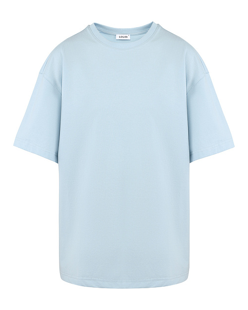 Хлопковая футболка оверсайз, голубой