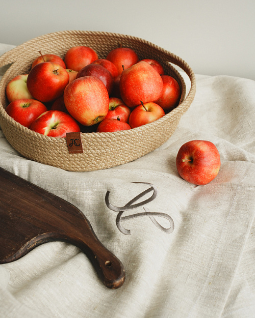 Поднос плетеный, бежевый