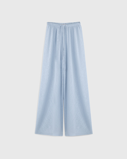 Свободные брюки на завязках, светло-голубой