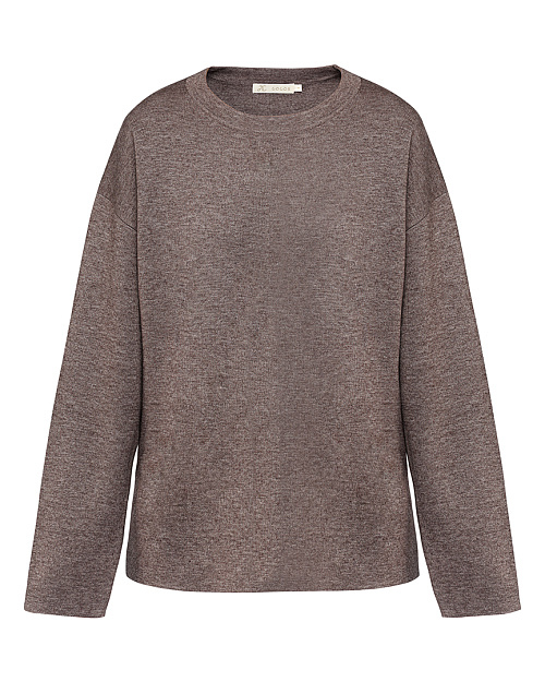 Прямой шерстяной джемпер, коричневый