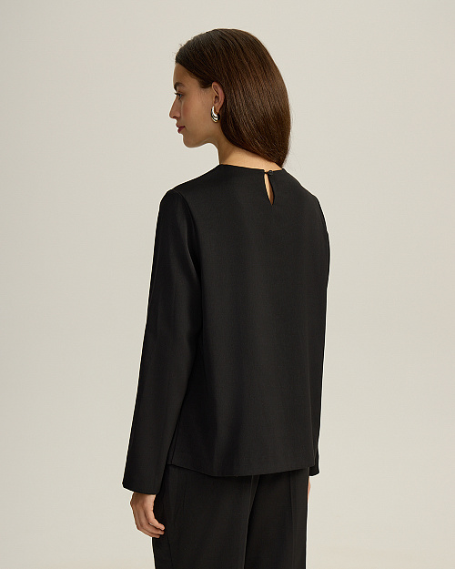 Блуза с длинными рукавами, черный