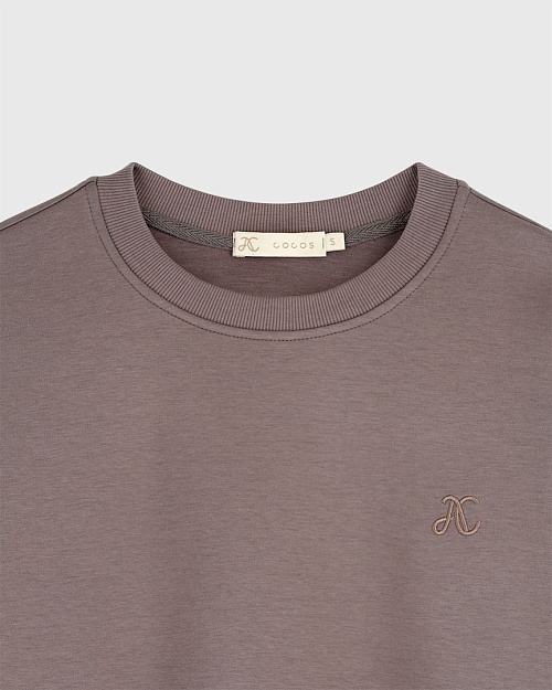 Хлопковый свитшот оверсайз Unisex, какао