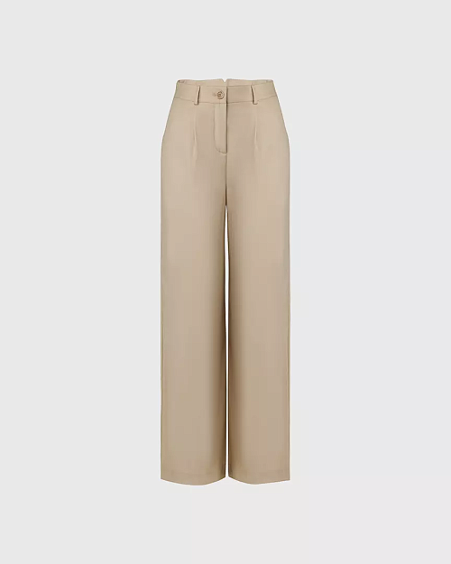 Брюки прямого кроя, бежевый
