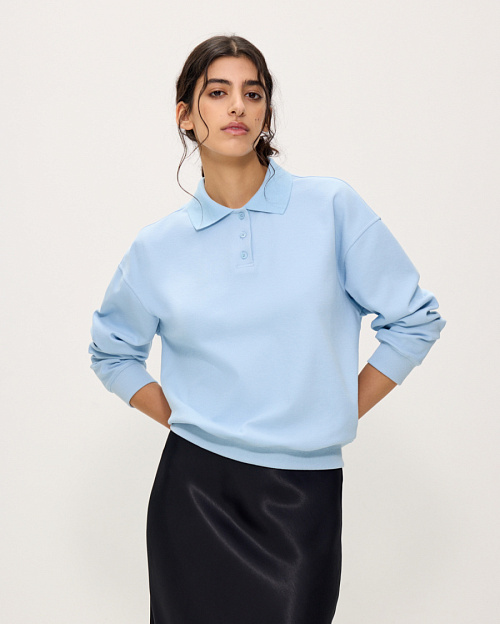 Толстовка поло, голубой