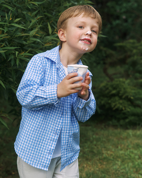 Детская рубашка Unisex в клетку, синий