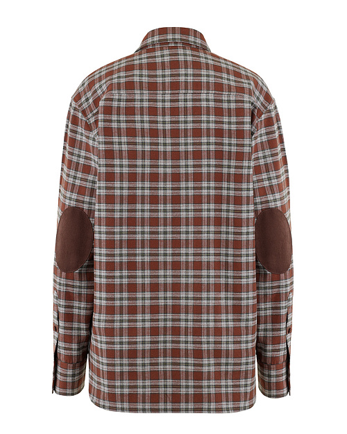 Хлопковая рубашка в клетку Unisex, коричневый