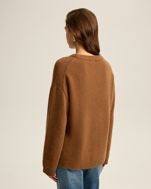 Объемный джемпер из ангоры, коричневый