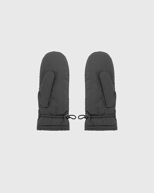 Теплые варежки текстильные, серый