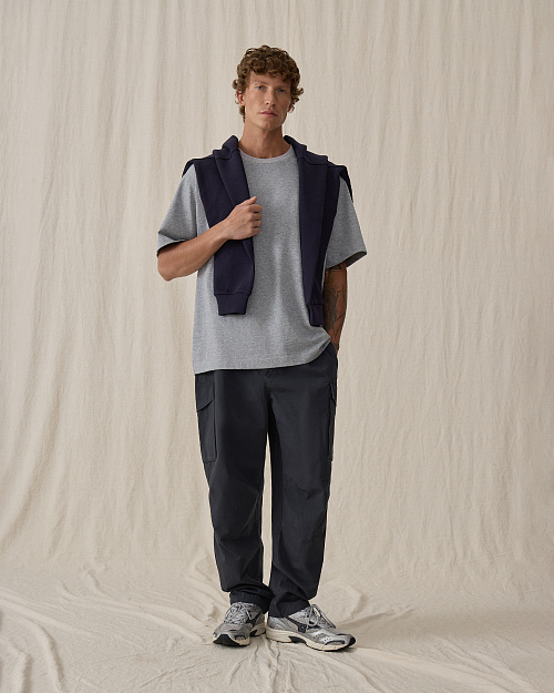 Мужская футболка из хлопка, серый меланж