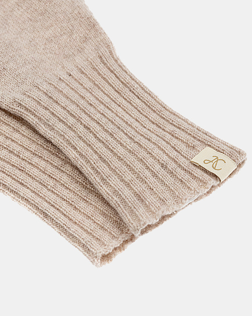 Вязаные перчатки из шерсти мериноса, бежевый