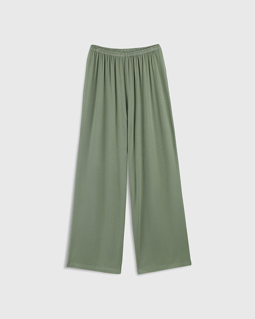 Трикотажные брюки на резинке, из района и спандекса, зеленый