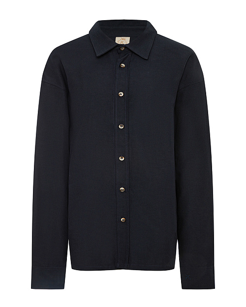 Рубашка Unisex из 100% хлопка, темно-синий