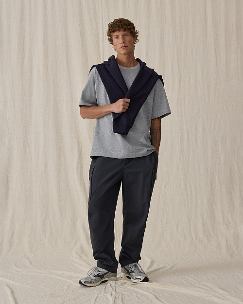 Мужская футболка из хлопка, серый меланж