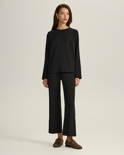 Блуза с длинными рукавами, черный