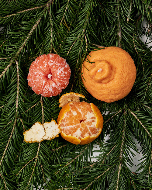 Набор ароматических свечей "Мандарины", оранжевый