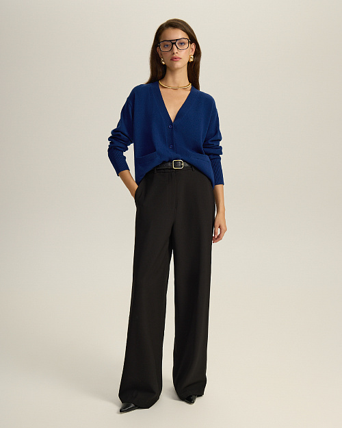 Кардиган из шерсти мериноса, синий