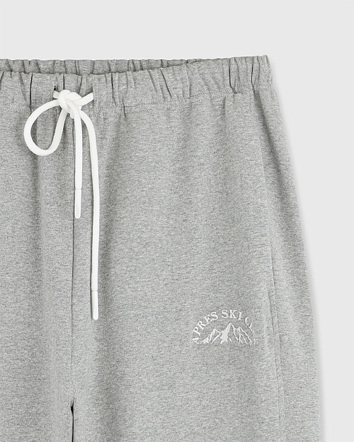 Свободные хлопковые джоггеры с вышивкой, серый меланж