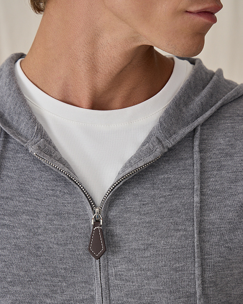 Джемпер на молнии с копюшоном, серый