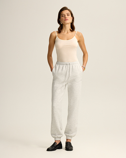 Хлопковые джоггеры Unisex, серый меланж