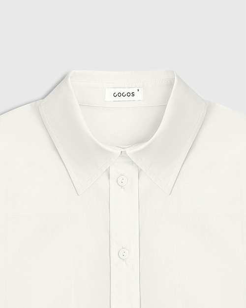 Рубашка свободного кроя из тенселя и хлопка, белый