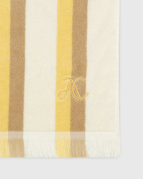 Детское пляжное полотенце в полоску, желтый