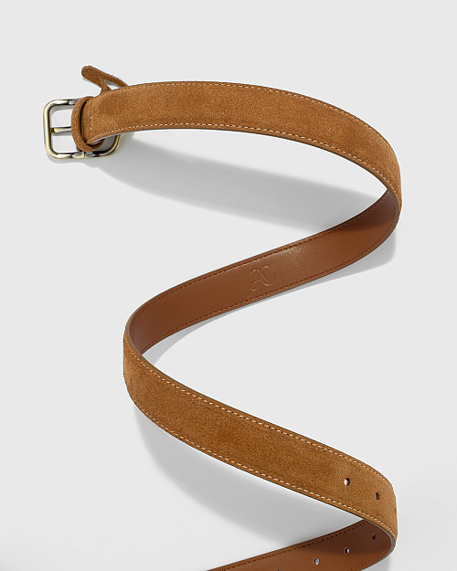 Ремень из натуральной замши, светло-коричневый