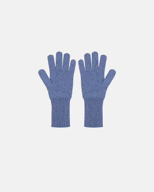 Вязаные перчатки из шерсти с лиоцеллом, голубой