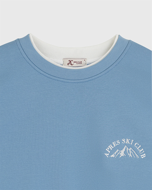 Свитшот оверсайз с вышивкой, голубой