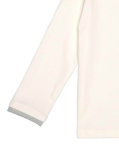 Лонгслив детский Unisex из хлопка с контрастным воротником, серый