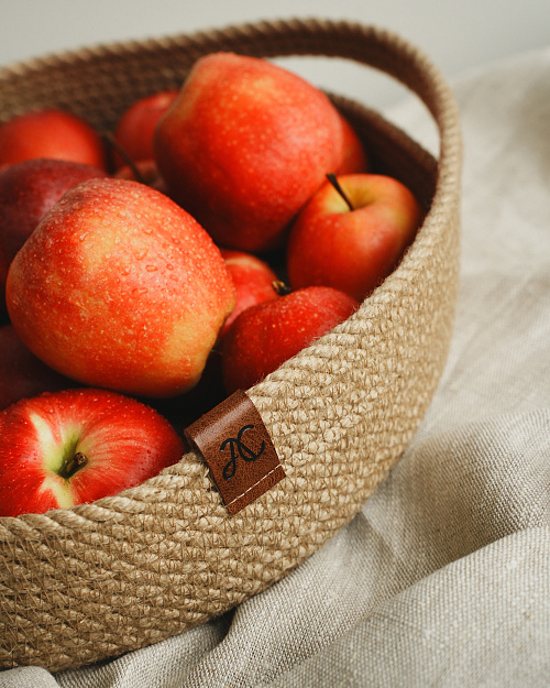 Поднос плетеный, бежевый