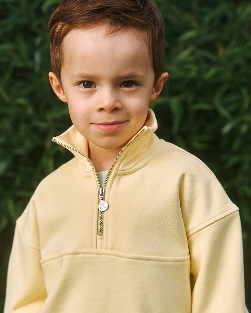 Детский свитшот Unisex с воротом на молнии, лимонный сорбет