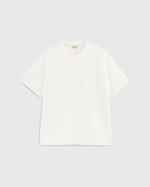 Футболка оверсайз из хлопка и спандекса, молочный