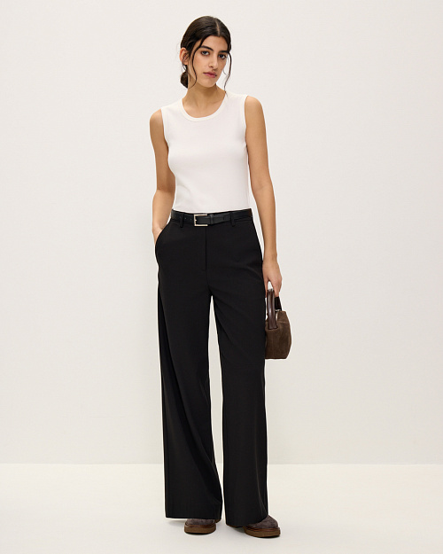 Классические брюки прямого кроя, чёрный