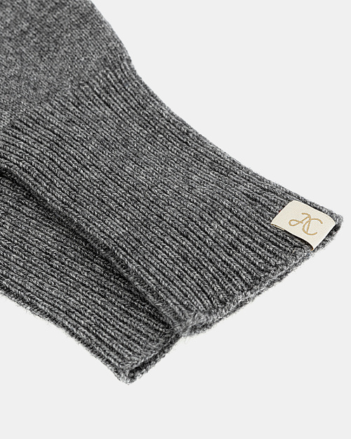 Вязаные перчатки из шерсти с лиоцеллом, серый