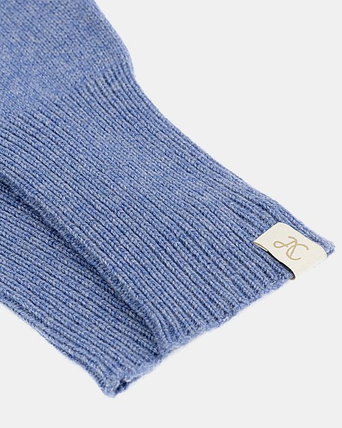 Вязаные перчатки из шерсти с лиоцеллом, голубой