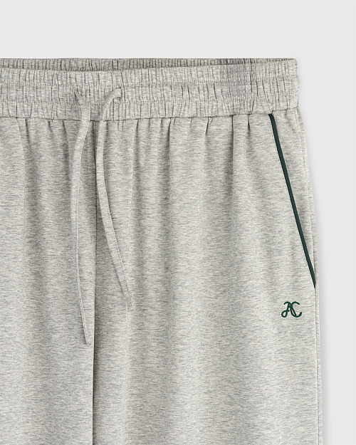 Мужские пижамные брюки с контрастной отделкой, серый