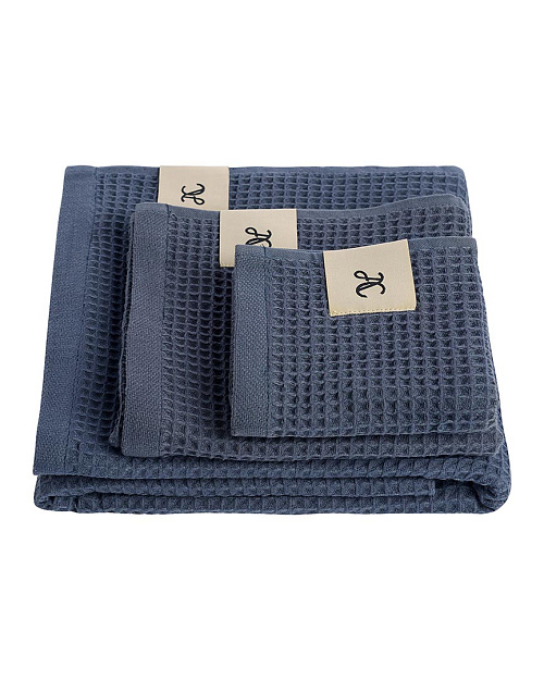 Полотенце вафельное, синий, 70x140 см