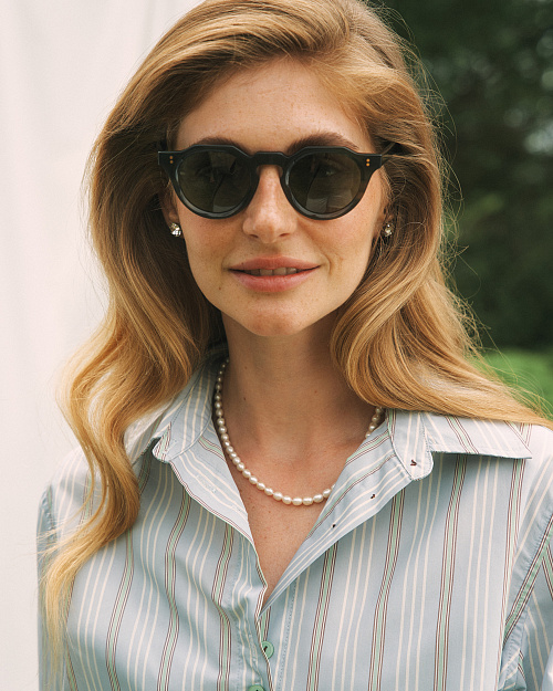 Рубашка в полоску, голубой