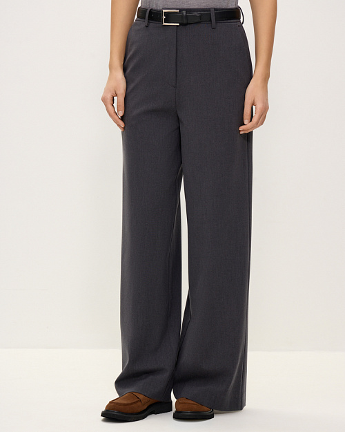 Классические брюки прямого кроя, серый графитовый