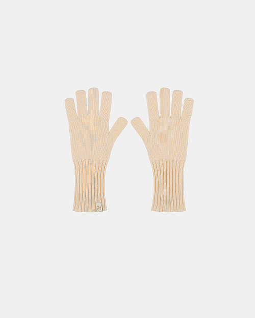 Вязаные перчатки из шерсти мериноса, молочный