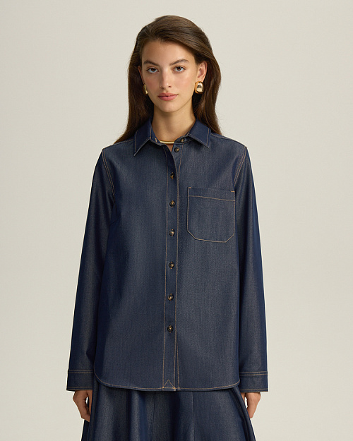 Джинсовая рубашка, темно-синий