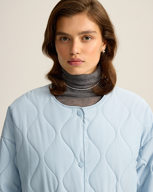 Стеганая куртка, с водоотталкивающей пропиткой, голубой