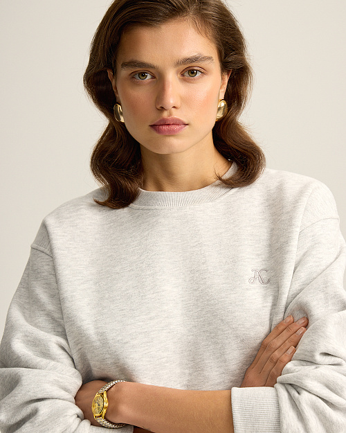 Свитшот оверсайз Unisex, серый меланж